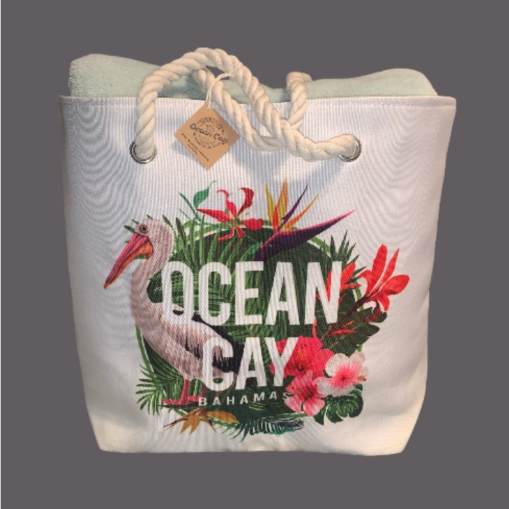 NWT Ocean Cay Bahamas White Tote Bag